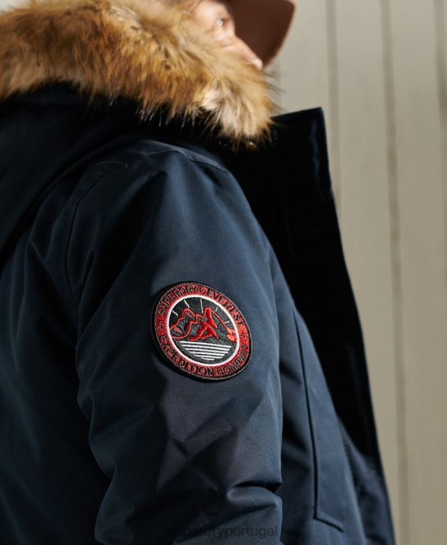 jaqueta parka everest homens marinha roupas Superdry 2208H1027