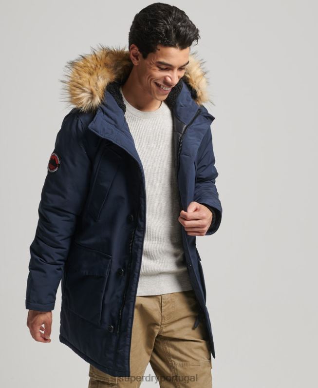 jaqueta parka everest homens marinha roupas Superdry 2208H1097