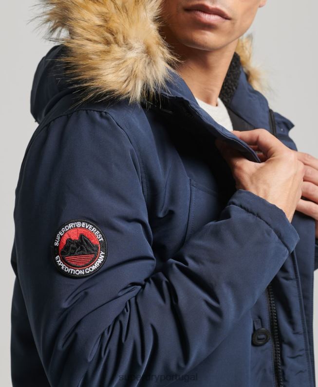 jaqueta parka everest homens marinha roupas Superdry 2208H1097