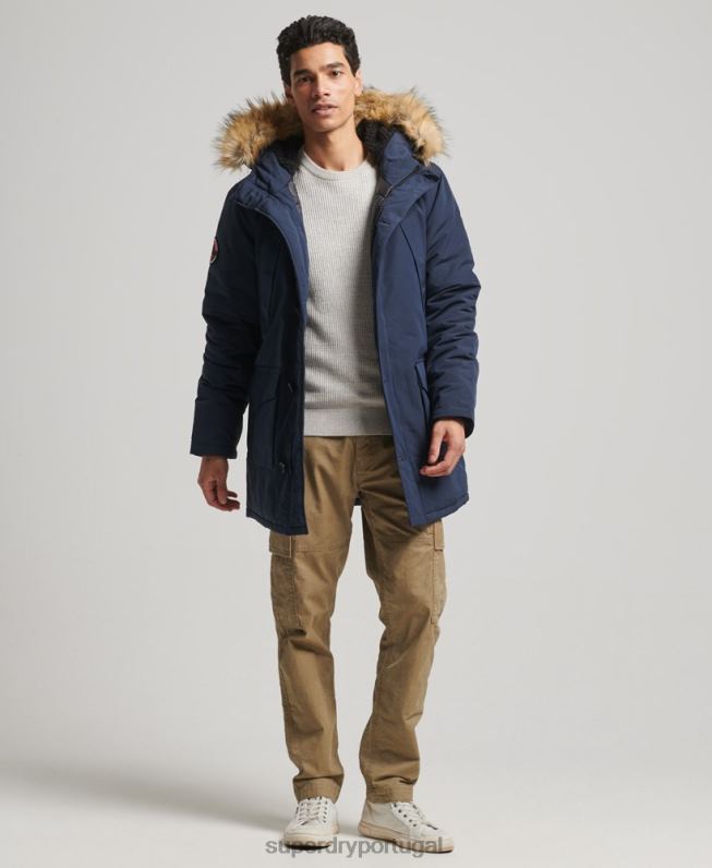 jaqueta parka everest homens marinha roupas Superdry 2208H1097