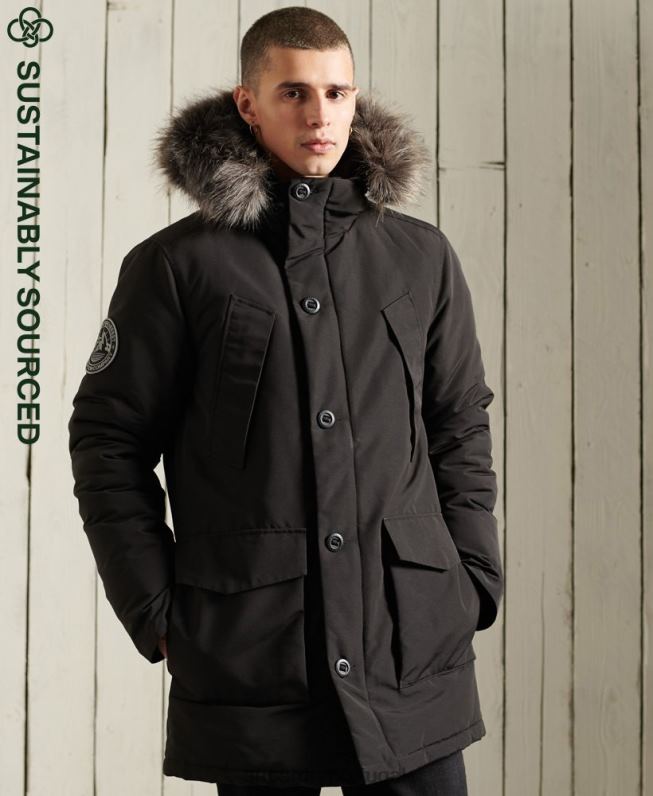 jaqueta parka everest homens preto roupas Superdry 2208H1157