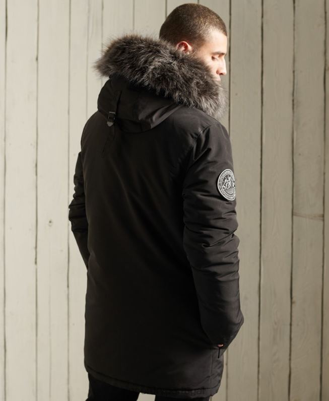 jaqueta parka everest homens preto roupas Superdry 2208H1157