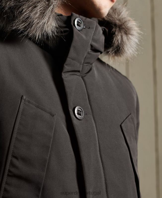 jaqueta parka everest homens preto roupas Superdry 2208H1157