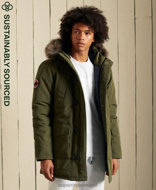 jaqueta parka everest homens verde roupas Superdry 2208H4739