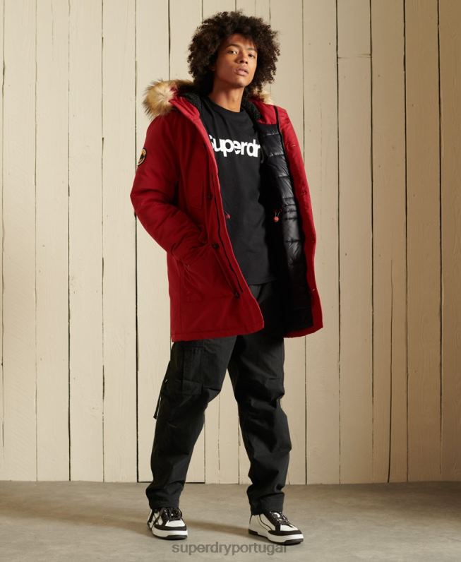 jaqueta parka everest homens vermelho roupas Superdry 2208H4571