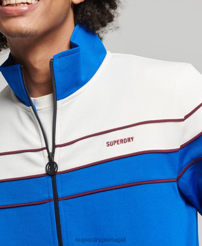 zíper vintage através da parte superior da trilha homens azul roupas Superdry 2208H822