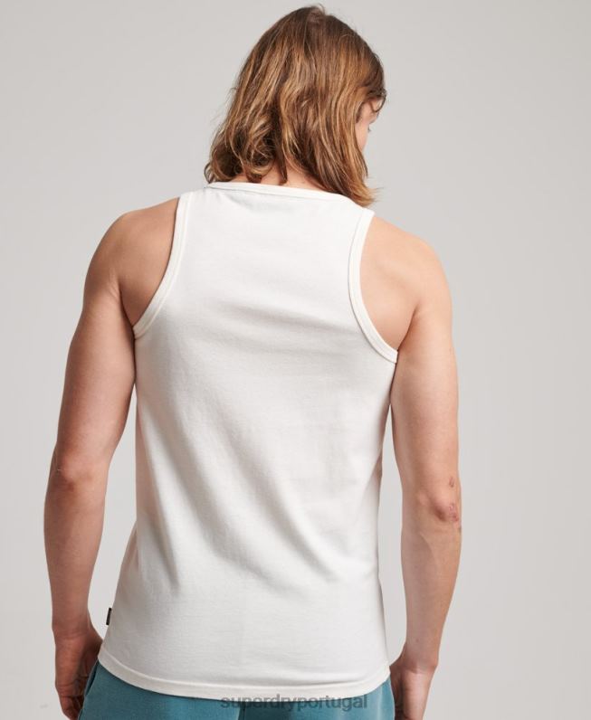 colete cali vintage logo homens branco roupas Superdry 2208H1491