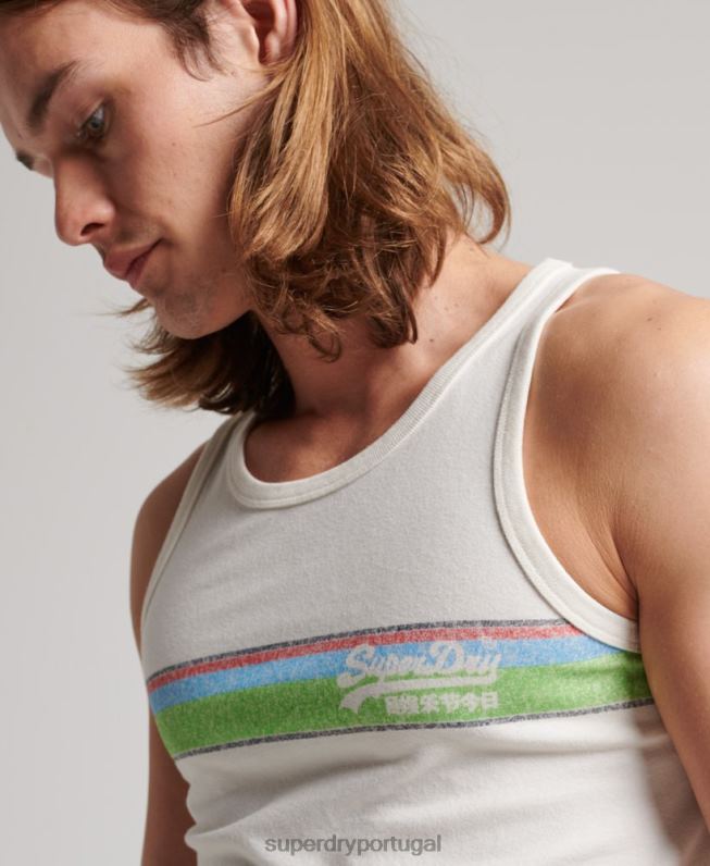 colete cali vintage logo homens branco roupas Superdry 2208H1491