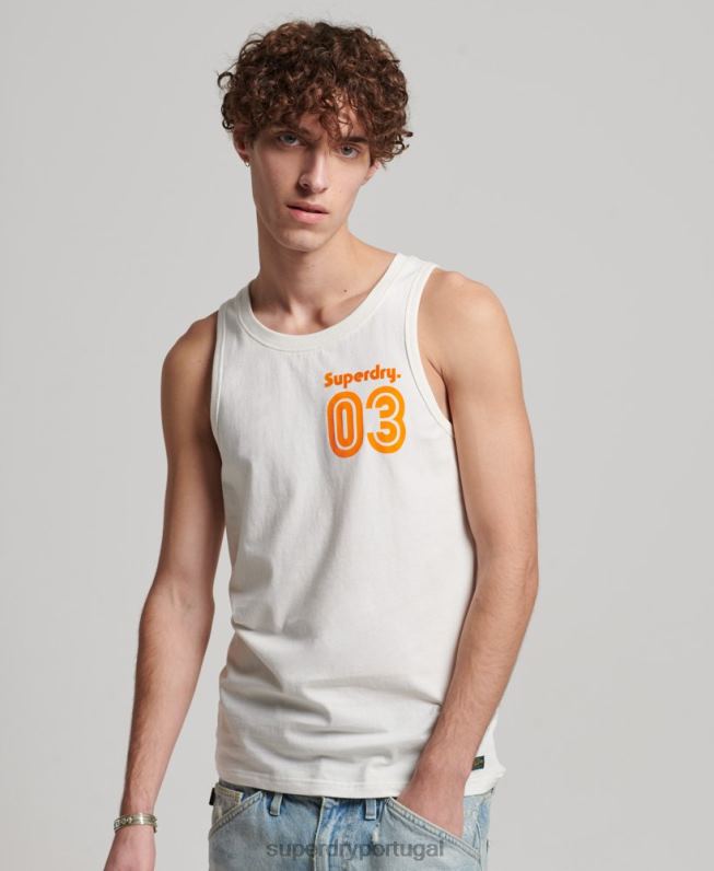 colete clássico terreno vintage homens branco roupas Superdry 2208H1526