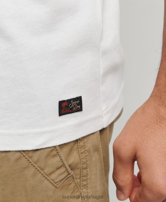 colete clássico vintage local homens branco roupas Superdry 2208H1458