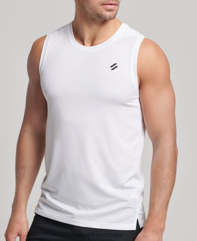 colete de corrida homens branco roupas Superdry 2208H5397