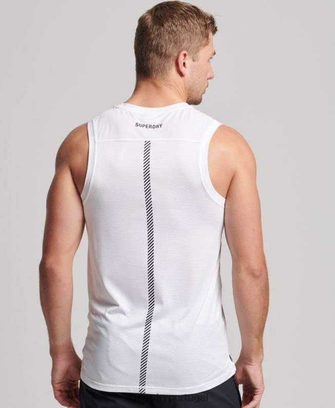 colete de corrida homens branco roupas Superdry 2208H5397