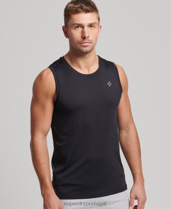 colete de corrida homens preto roupas Superdry 2208H5396