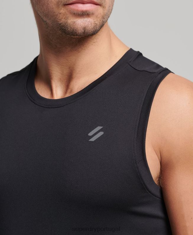 colete de corrida homens preto roupas Superdry 2208H5396