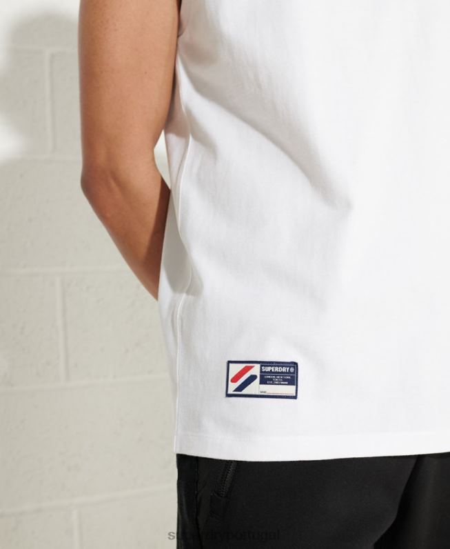 colete logotipo corporativo homens branco roupas Superdry 2208H1589