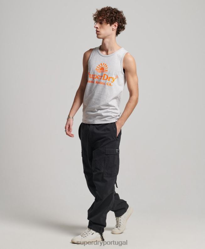 colete neon vintage homens cinza claro roupas Superdry 2208H1473