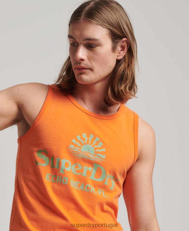 colete neon vintage homens laranja roupas Superdry 2208H1501