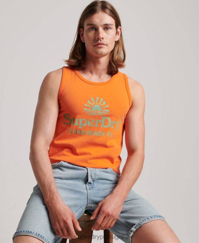 colete neon vintage homens laranja roupas Superdry 2208H1501