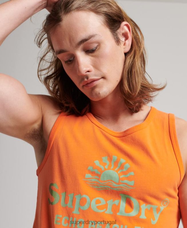 colete neon vintage homens laranja roupas Superdry 2208H1501