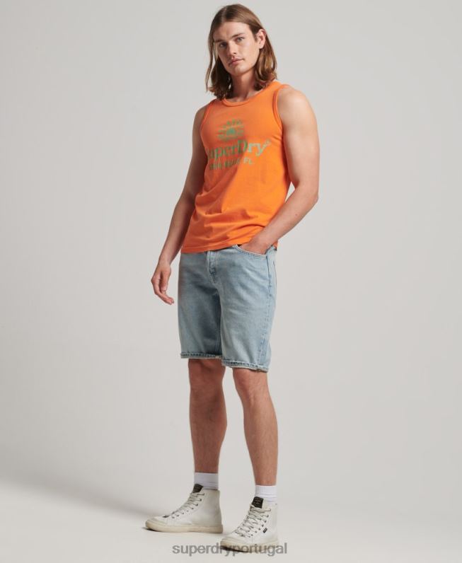 colete neon vintage homens laranja roupas Superdry 2208H1501