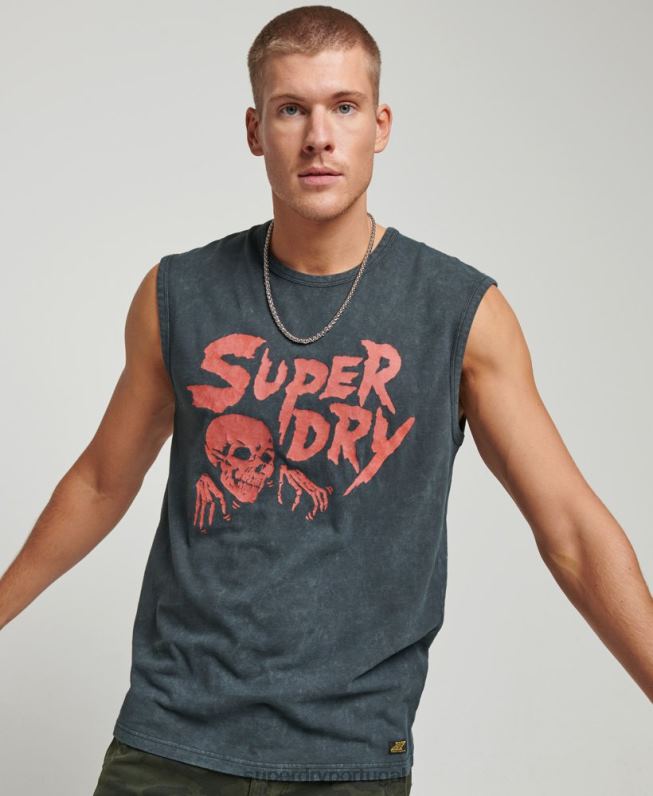 colete vintage lo-fi flyer homens preto roupas Superdry 2208H9