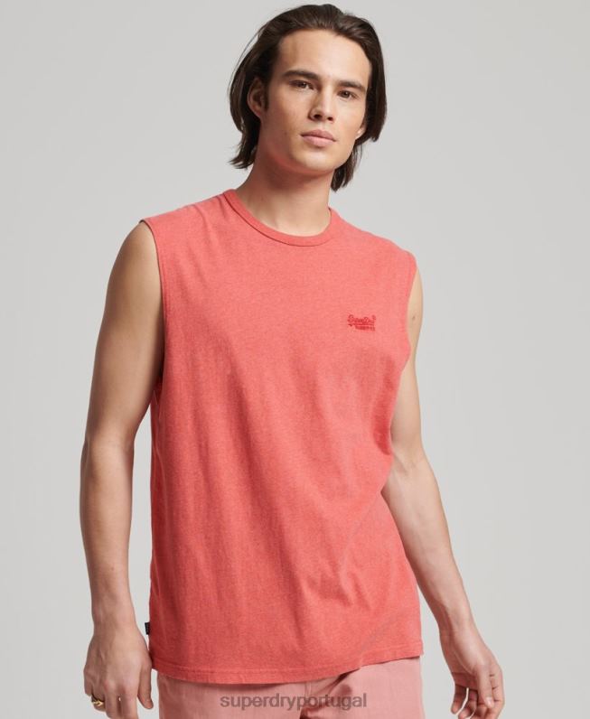 regata clássica de algodão orgânico homens rosa roupas Superdry 2208H1533