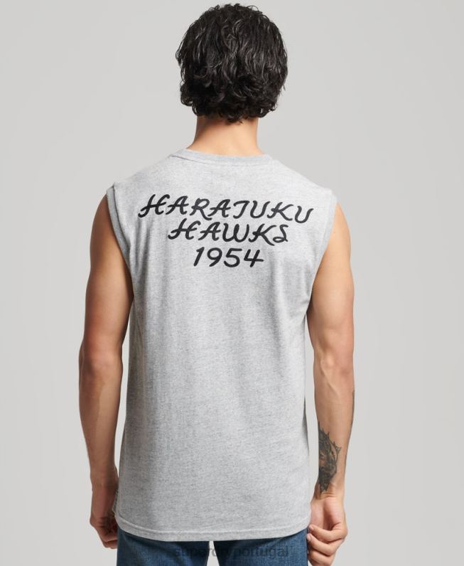 regata colegial vintage homens cinza roupas Superdry 2208H1559