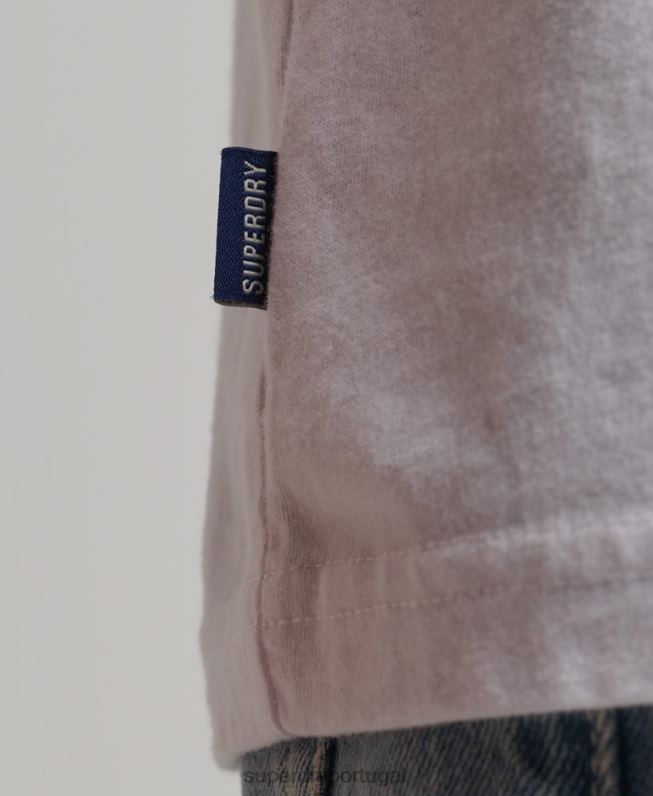 regata vintage de algodão orgânico com logo bordado homens branco roupas Superdry 2208H1455