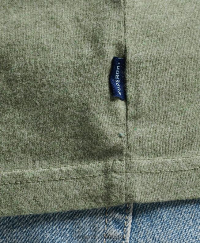 regata vintage de algodão orgânico com logo bordado homens verde roupas Superdry 2208H1449