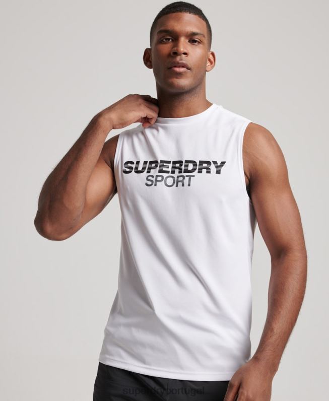 top de colete ativo homens branco roupas Superdry 2208H1418