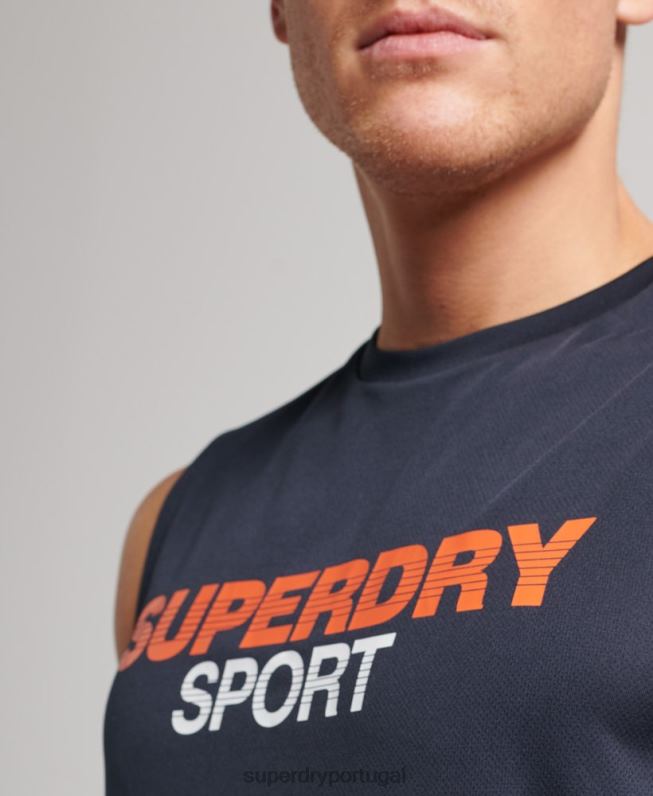 top de colete ativo homens marinha roupas Superdry 2208H1405
