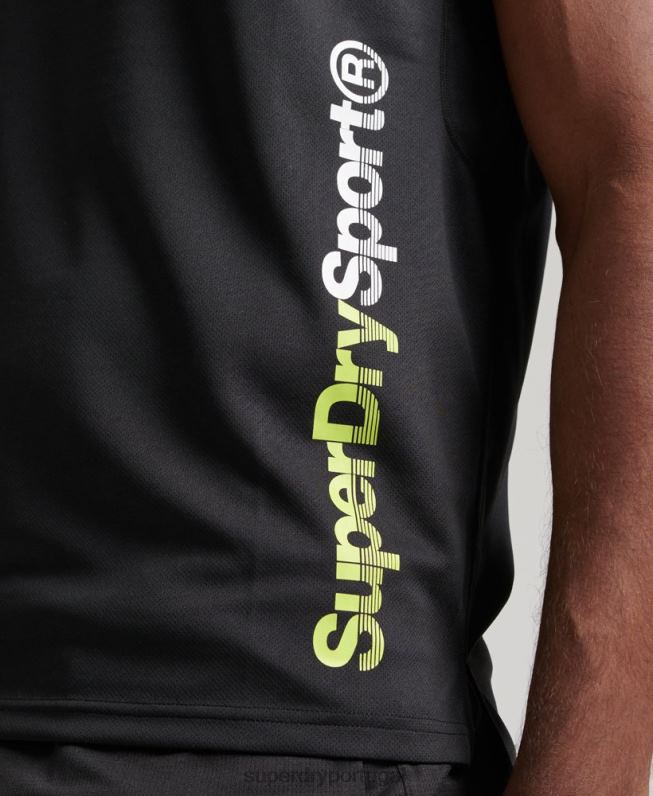 top de colete ativo homens preto roupas Superdry 2208H1426