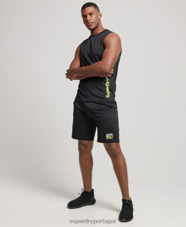 top de colete ativo homens preto roupas Superdry 2208H1426