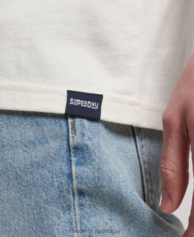 top de colete de surf tribal vintage homens creme roupas Superdry 2208H1478