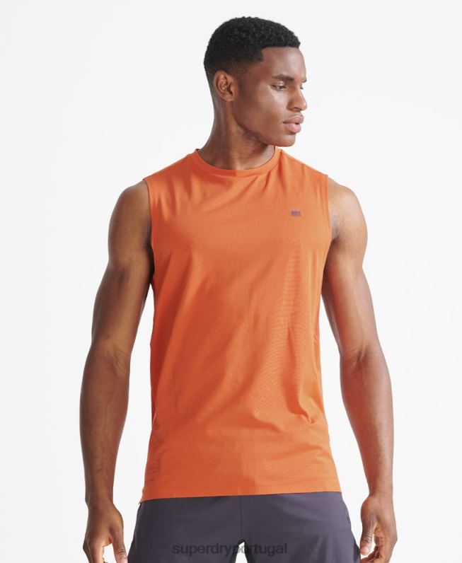 top de colete de trem homens laranja roupas Superdry 2208H5390