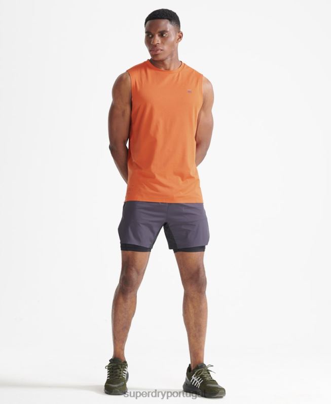 top de colete de trem homens laranja roupas Superdry 2208H5390
