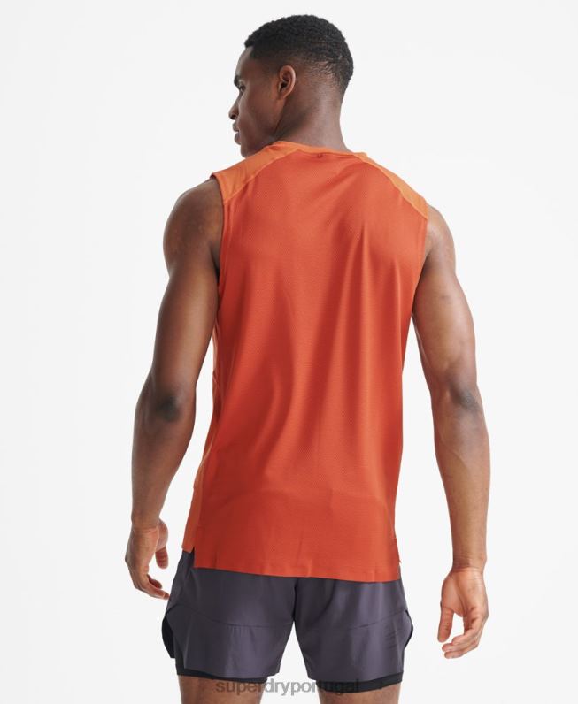 top de colete de trem homens laranja roupas Superdry 2208H5390