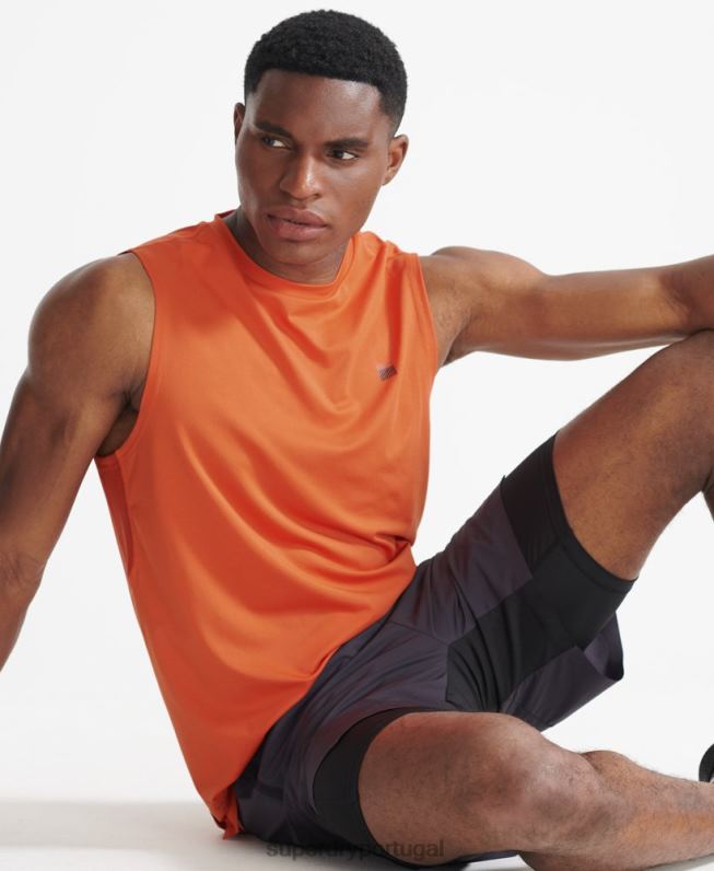 top de colete de trem homens laranja roupas Superdry 2208H5390