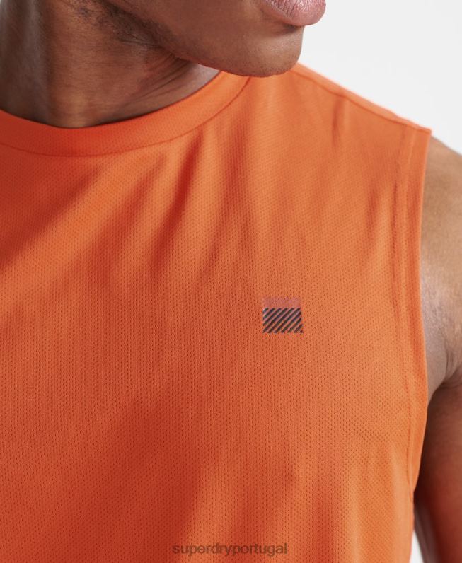 top de colete de trem homens laranja roupas Superdry 2208H5390