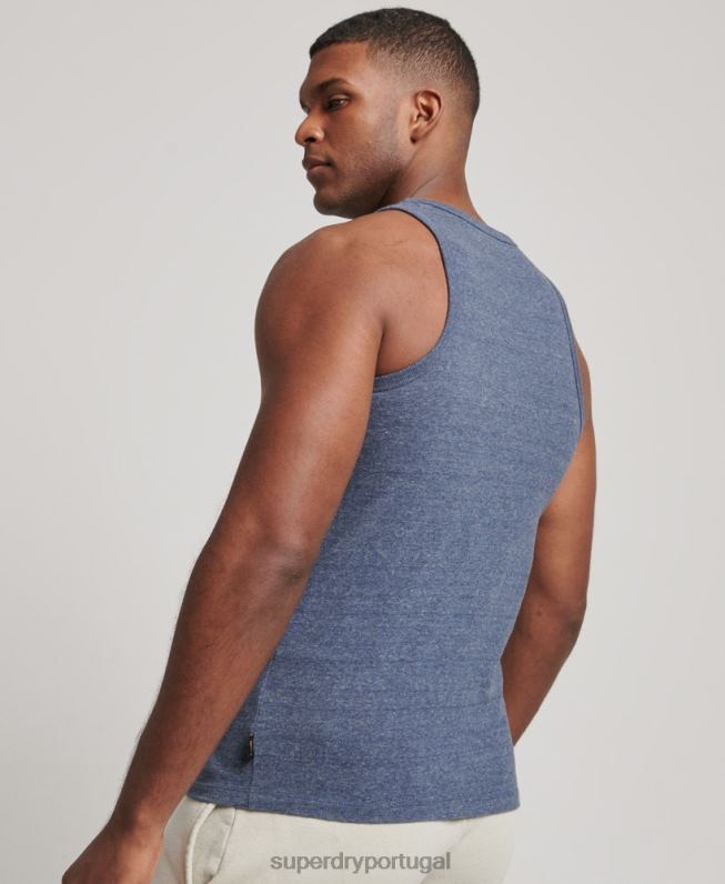 top de colete vintage com logo vintage homens marinha roupas Superdry 2208H1444