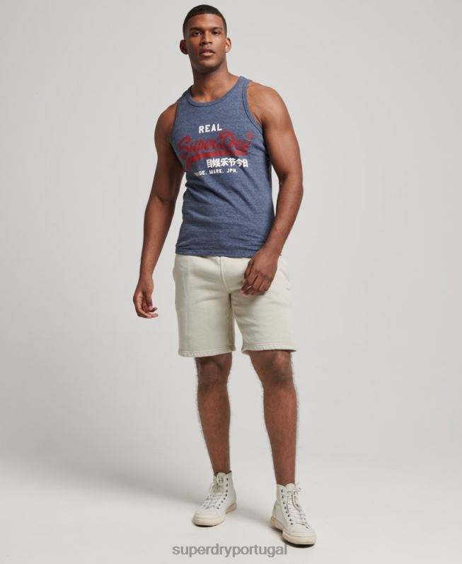 top de colete vintage com logo vintage homens marinha roupas Superdry 2208H1444