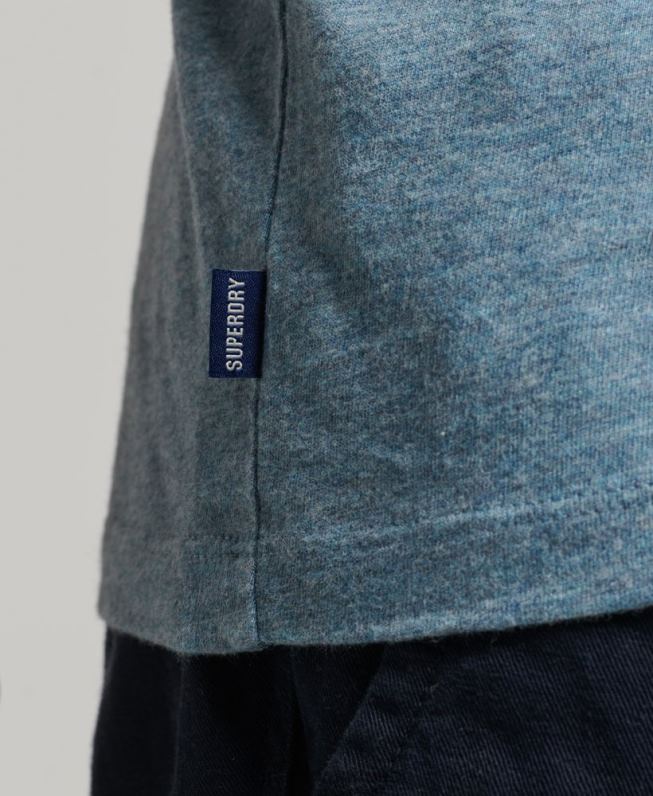 top de colete vintage de algodão orgânico homens azul roupas Superdry 2208H1482