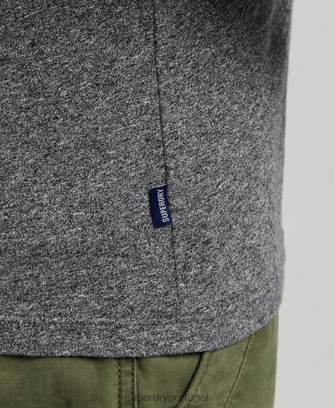 top de colete vintage de algodão orgânico homens cinza escuro roupas Superdry 2208H1502