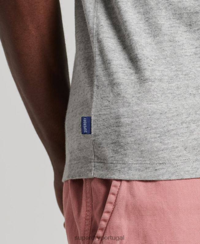 top de colete vintage de algodão orgânico homens cinza roupas Superdry 2208H1493