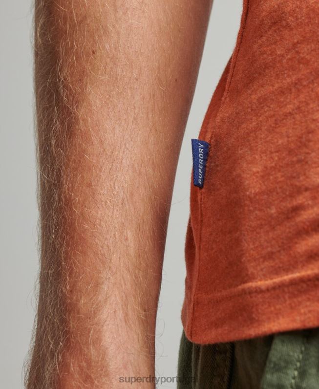 top de colete vintage de algodão orgânico homens laranja roupas Superdry 2208H1511