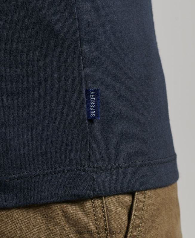 top de colete vintage de algodão orgânico homens marinha roupas Superdry 2208H1487