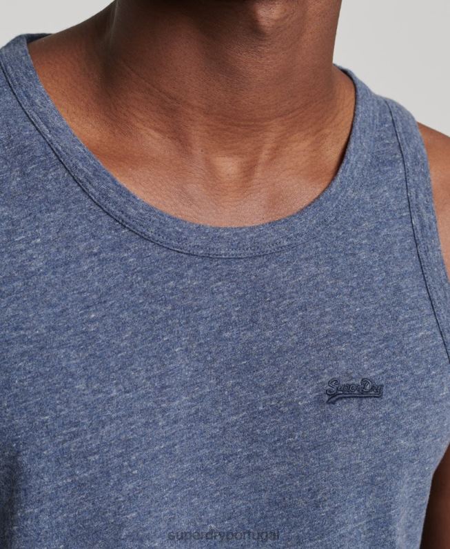 top de colete vintage de algodão orgânico homens marinha roupas Superdry 2208H1494