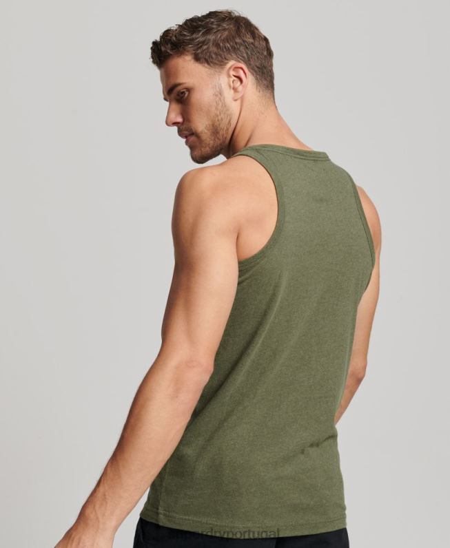 top de colete vintage de algodão orgânico homens verde roupas Superdry 2208H1472