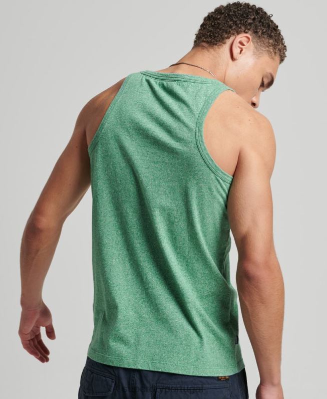 top de colete vintage de algodão orgânico homens verde roupas Superdry 2208H1535