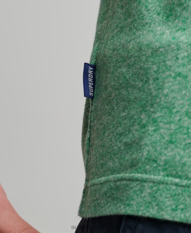 top de colete vintage de algodão orgânico homens verde roupas Superdry 2208H1535